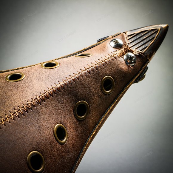 Plague Doctor Long Nose Mask Steampunk - Brown - Picture 6 of 8